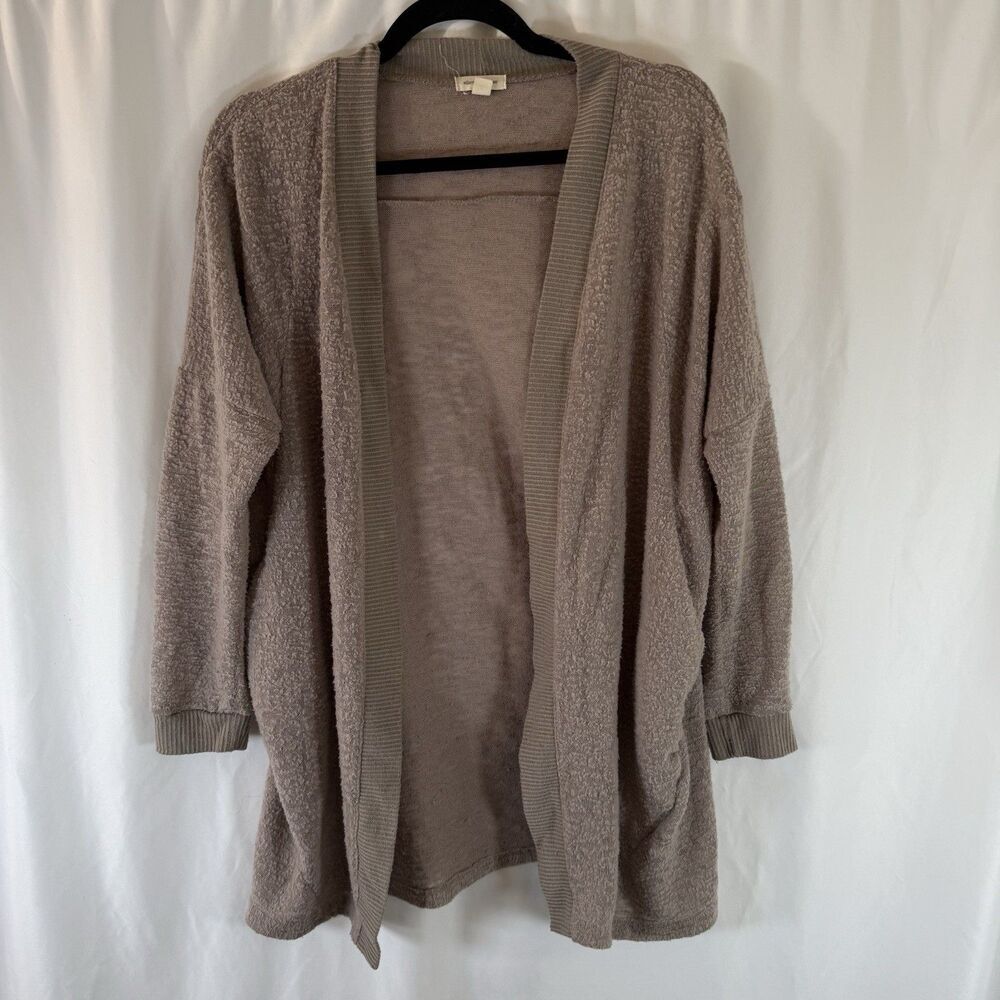 Silence and Noise Cardigan Women's Medium Tan Brown Open Front Long Sleeve Soft